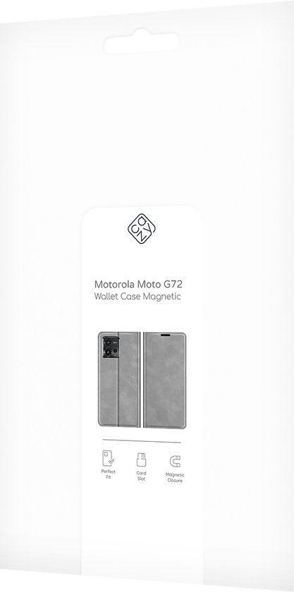 Étui Cazy pour Motorola Moto G72 - Étui portefeuille - Similicuir - Grijs