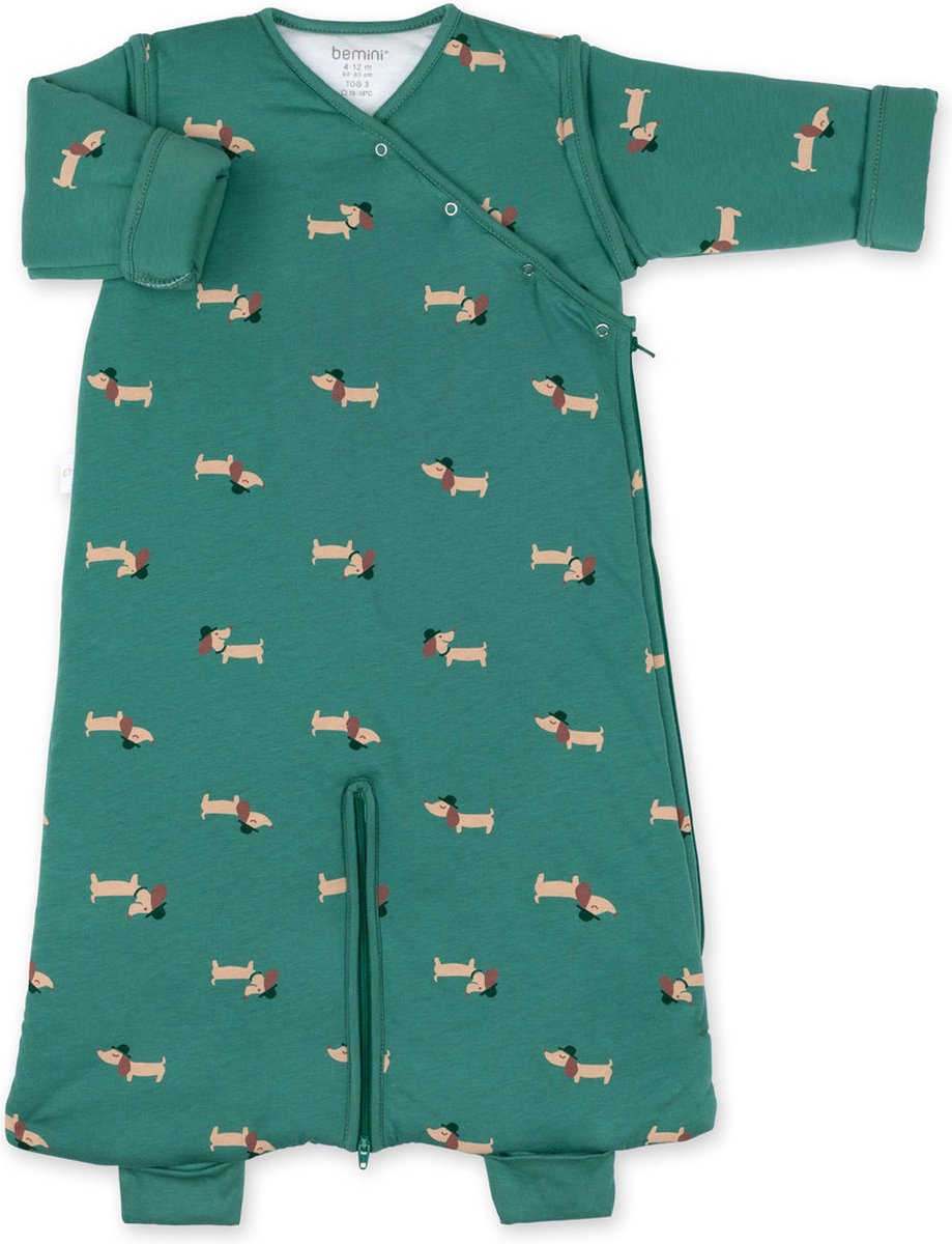 BEMINI Babyslaapzak - MAGIC BAG 4-12m - TOG 3 - Warm cocon - Wouff spinach