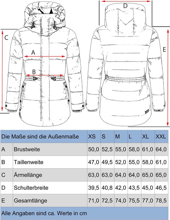 Confortable & Chaud : Navahoo AKUMAA - Veste d'hiver Femme - Adulte - À capuche - Zwart - L