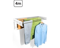 Bodo® In- en uitklapbaar droogrek met Ophanghaken - Wit - 4m Drooglengte
