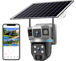 Narvie VTS02-G 4G Solar Beveiligingscamera – 4MP Dual-Lens – Zonnepaneel – Full-Color Nachtzicht – PIR & Radar – IP66