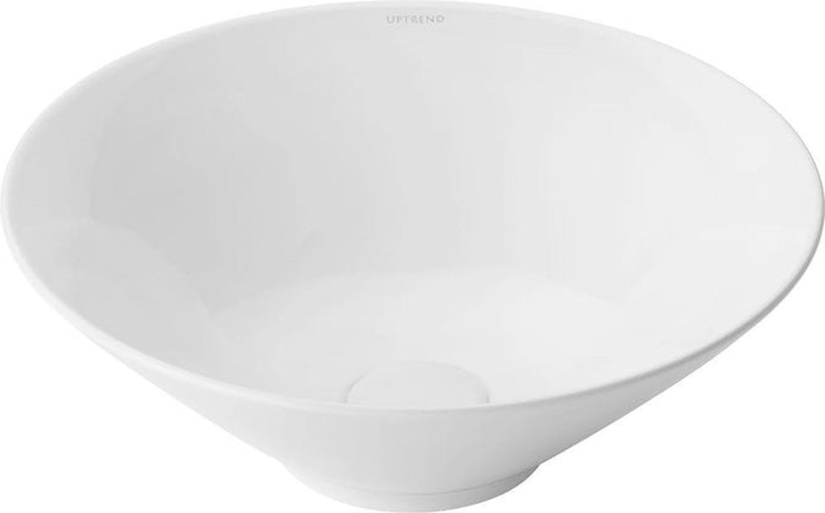 Keramische waskom rond wit 41x41x15 cm opbouw Linda