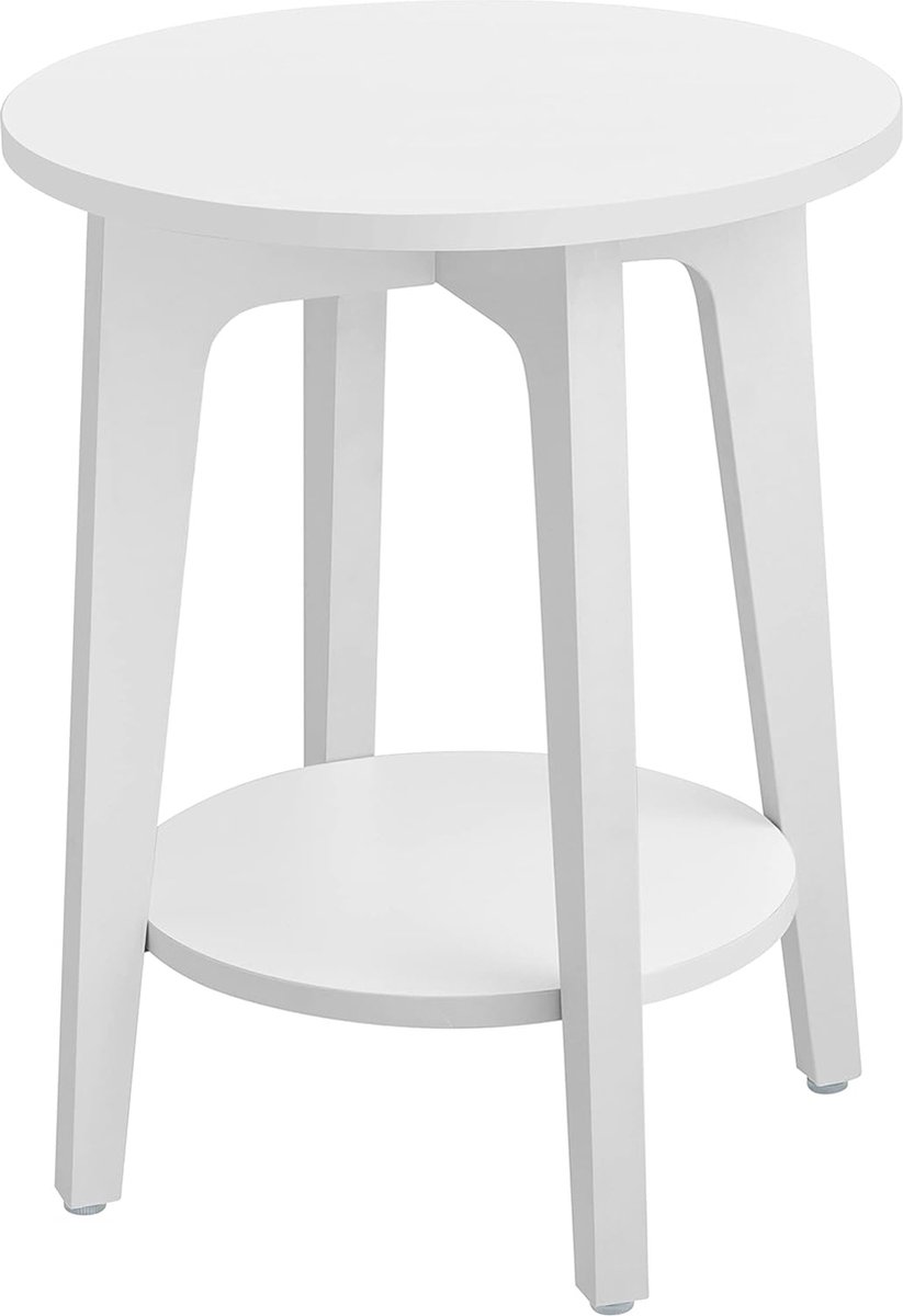 MAZAZU MIRA Home - Bijzettafel - Salontafel - Kleine Tafel - Tafel - Wit - 40x40x50