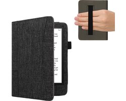 kwmobile Flip cover eReader hoesje geschikt voor Amazon Kindle Paperwhite 11. Generation 2021 - Met handvat - In donkergrijs