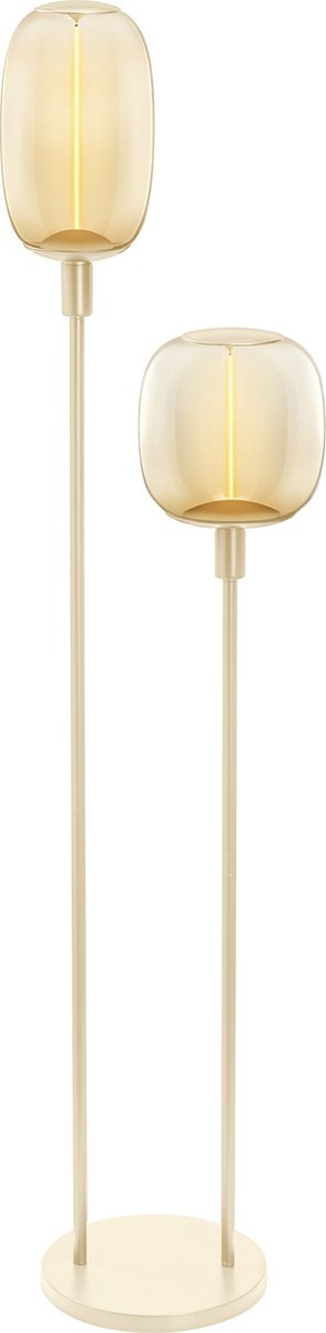 LEDVANCE DECOR STICK FLOOR grondlamp, 2 x E27, beige, edelstaal, individuele verlichtingsscenario's, ideaal voor woonruimtes, schakelaar met voetbediening, modern ontwerp, E27-lampvoet, decoratief