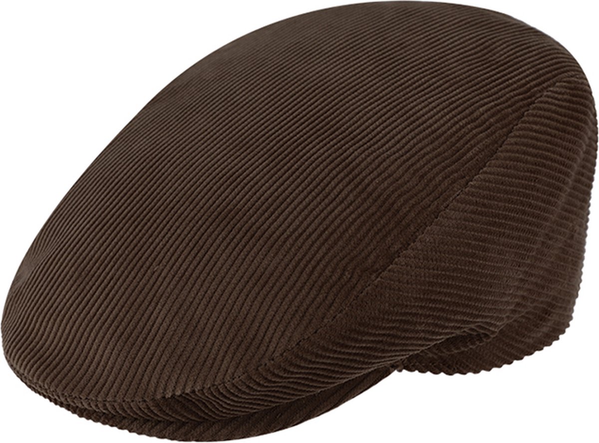 Flatcap met voering, Flatcap Fiebig Corduroy bruin maat 62