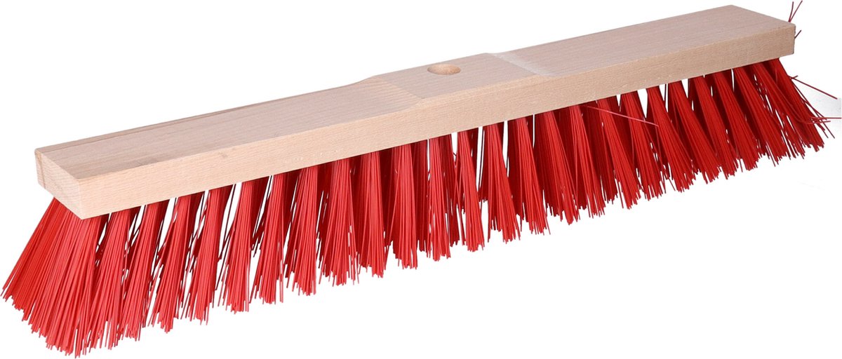 Goedkoopste Buemag Bezemkop - Elaston - rood - hout - hard - 50 cm - 24mm - straatbezem/buitenbezem