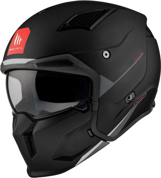 MT Helm Streetfighter Stripe mat zwart maat S