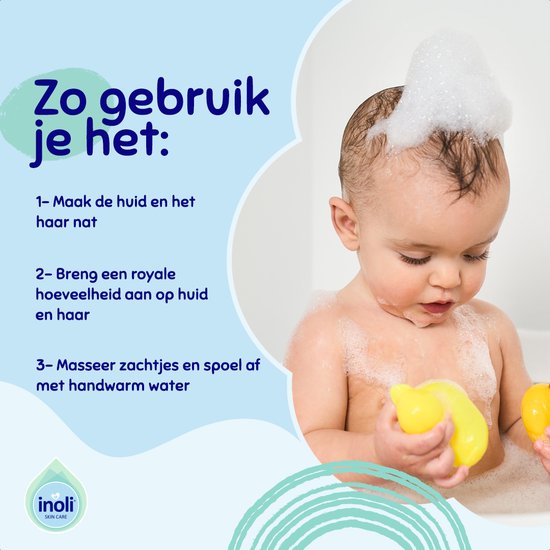 Inoli Skincare - Shampoo & Douchegel voor Droge en Gevoelige Huid - Babybenodigdheden - 200ml van Inoli — afbeelding 5