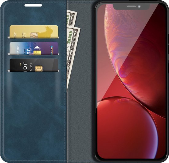 Coque pour iPhone 13 Pro - Bookcase portefeuille de Luxe (fermeture magnétique) - Blauw - Étui pour téléphone portable - Étui de téléphone Convient pour : iPhone 13 Pro