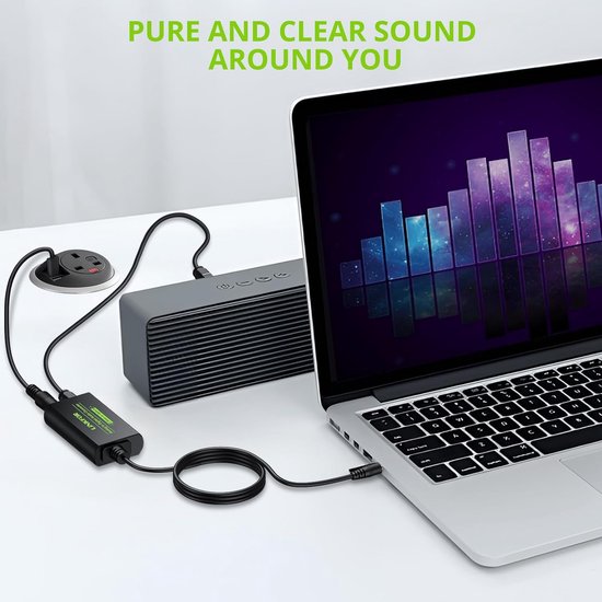 NÖRDIC Converter Analoog naar Digitaal - 3.5mm jack naar Toslink - Geschikt voor Laptop, PC, Smartphone, Tablet & Soundbar — afbeelding 4