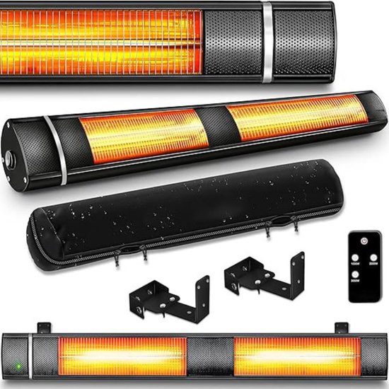 White-label® Terrasverwarmers Elektrisch - Heater - Radiator - 3000W - Zwart