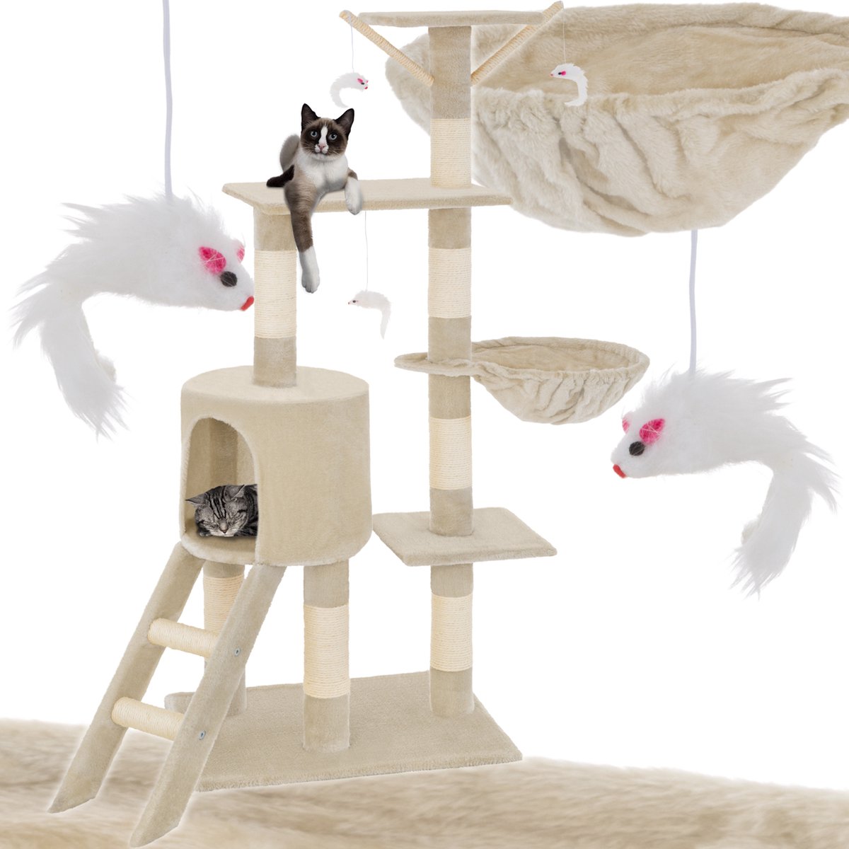 TecTake Dominik Krabpaal - Beige - 144 cm