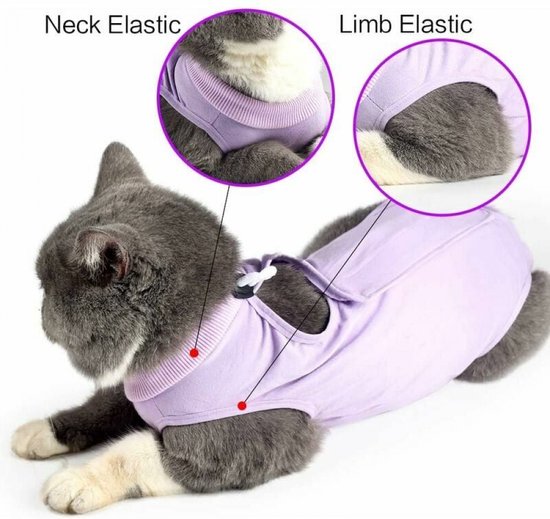 Katten Romper XXS - Alternatief voor een Kattenkraag - Beschermt na operatie of ter