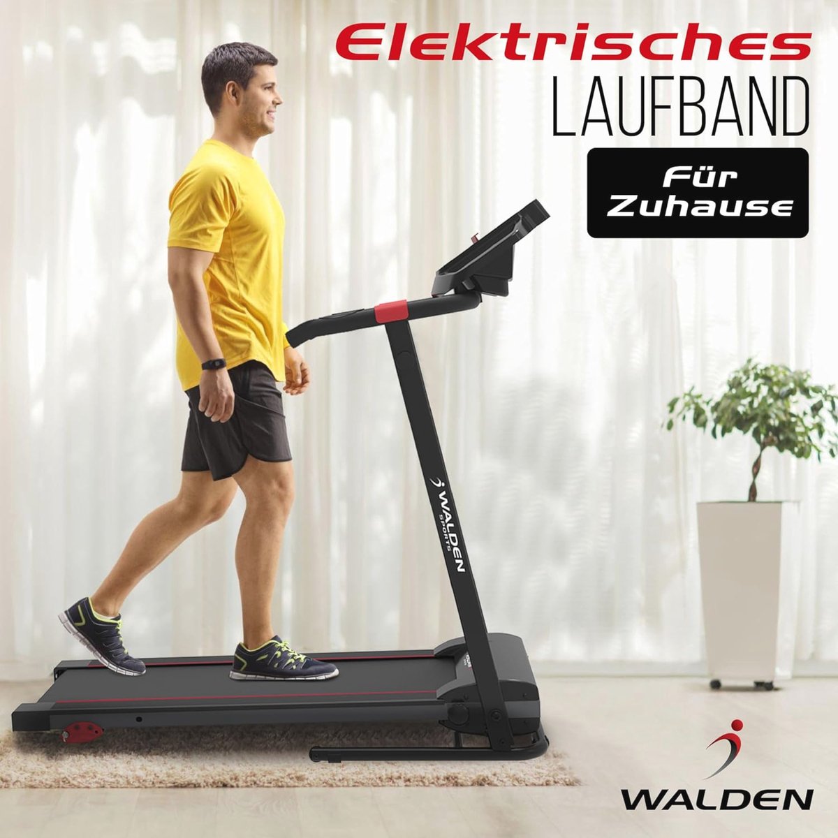 Opvouwbare Elektrische Loopband voor Thuis - 12 km/u, 12 Vooraf Ingestelde Programma's, Handmatige Kanteling, LCD-display
