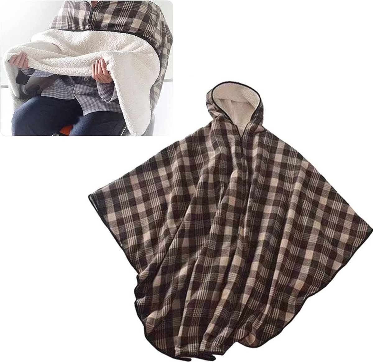 Goedkoopste Fleece Gevoerde Rolstoeldeken voor Warmte en Comfort - Zachte Cape Poncho met Capuchon