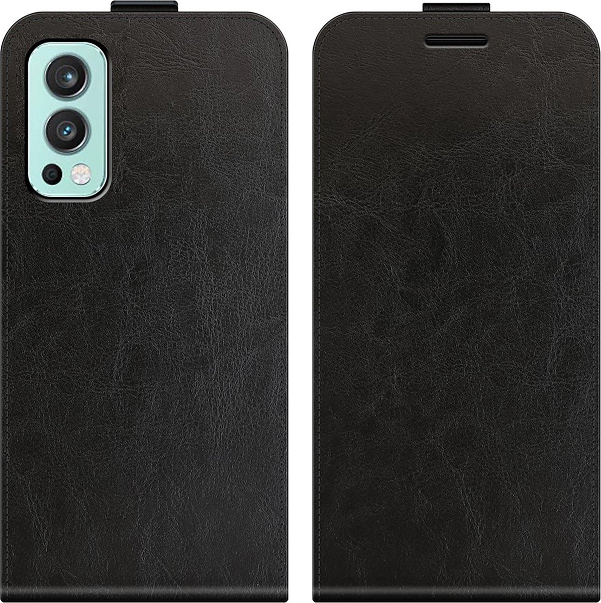 Cazy hoesje geschikt voor OnePlus Nord 2 - Flip Case met Pasjeshouder - Zwart