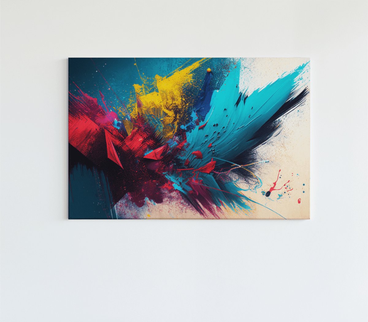 Trendex Global Canvas Schilderij - Abstract - Kleur Explosie - Kleurrijk - Wanddecoratie - 150x100x2 cm
