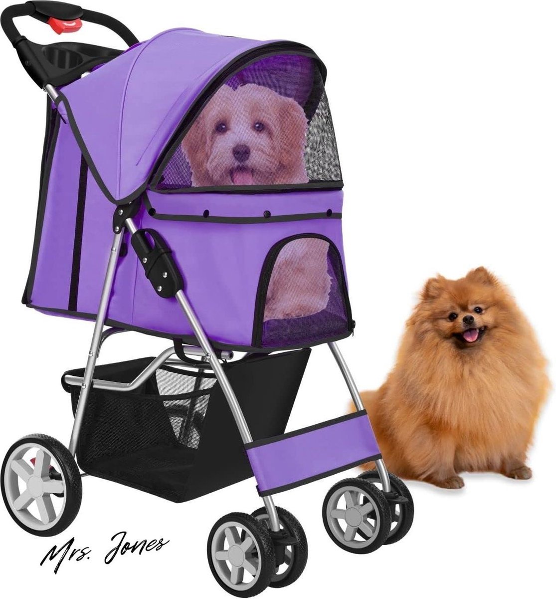 Mrs. Jones Wandelwagen voor huisdieren - wandelen - reizen tot 136 kg w/zonnescherm .