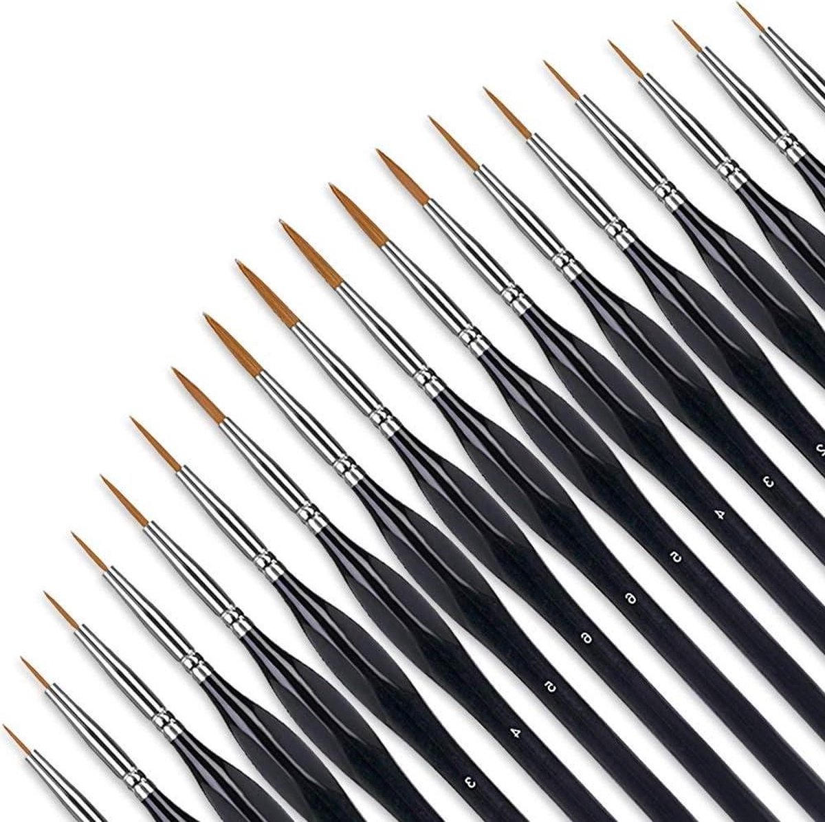 Premium fijne detailpenselen set - 18 stuks voor schilderen op nummer - miniatuurpenselen - tekenkwastenset - gezichtsbeschildering - nagelkunst - aquarel