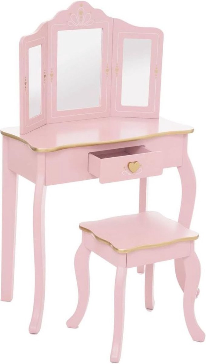 ApexArte® Kaptafel Kind - Make up Tafel voor Meisjes - Schminktafel - Roze
