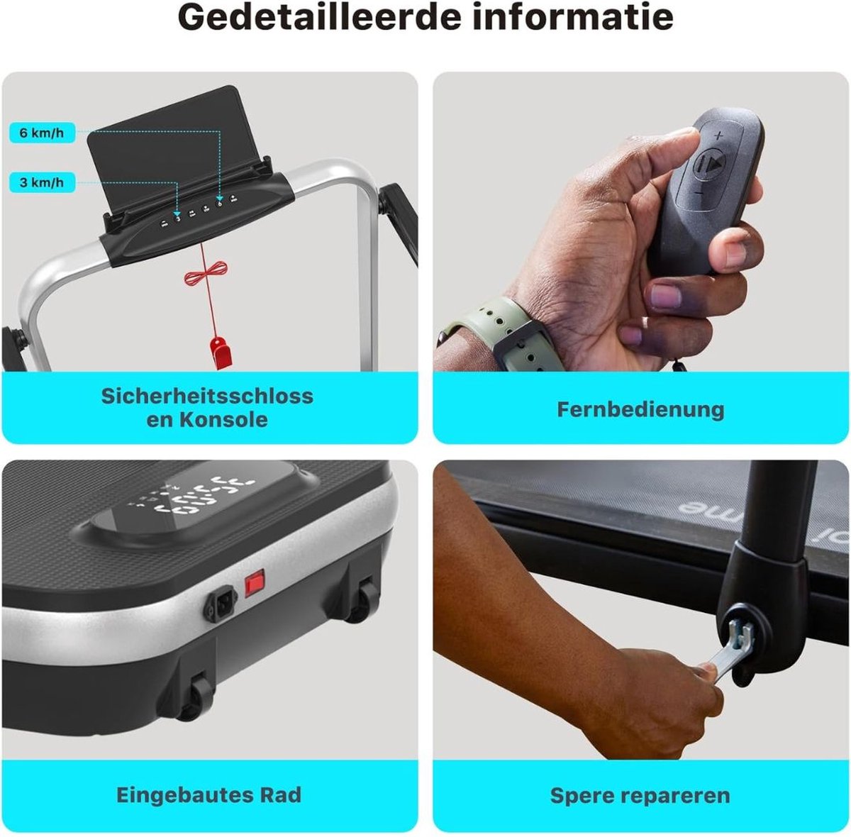 Afbeelding 2 van ApexArte® Loopband Inklapbaar - Hometrainer - Crosstrainer Fitness (EAN: ...0440)
