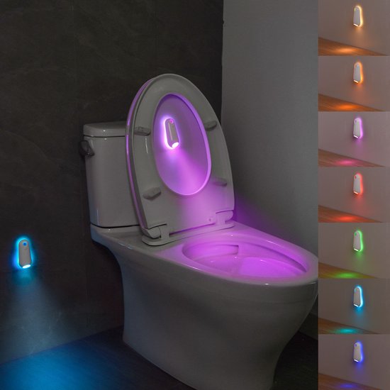KCVV Bewegingssensor toilet Nachtlampje - 7 Kleuren Veranderende Sensor toilet nachtlampje - Decoratieve Nachtlampje Voor Op Het Toilet - grappige badkameraccessoires - 2 Stuks van KCVV — afbeelding 4