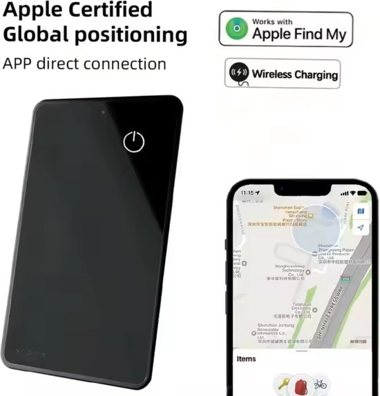 Tracker Wallet Kaart - GPS voor portemonnee - Dun - MFi