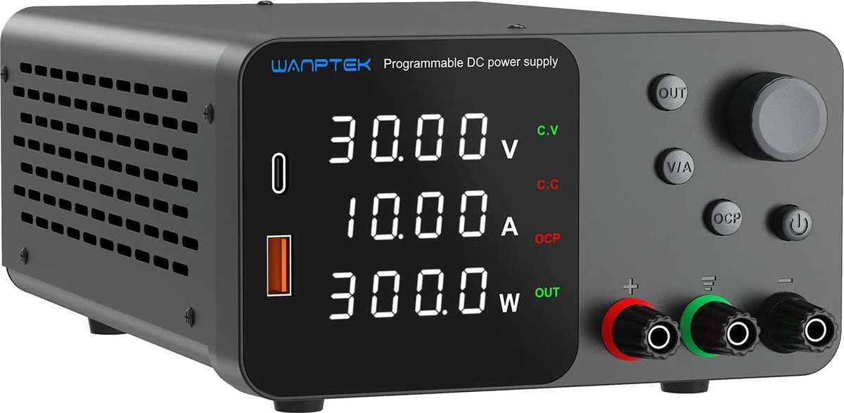 Adjustable DC Power Supply - 30V - 5A - 150W - Variable Switching Function and 4-Digit LED Display - Stabilized Power Supply - Voltage Regulator Switch