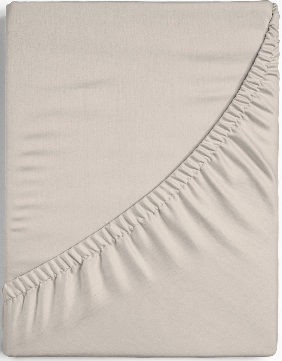 Dreamers Den Premium Jersey Elestaan - Biologisch Katoen - Topper Hoeslaken - Naturel - 90x210 cm - 20 cm hoekhoogte