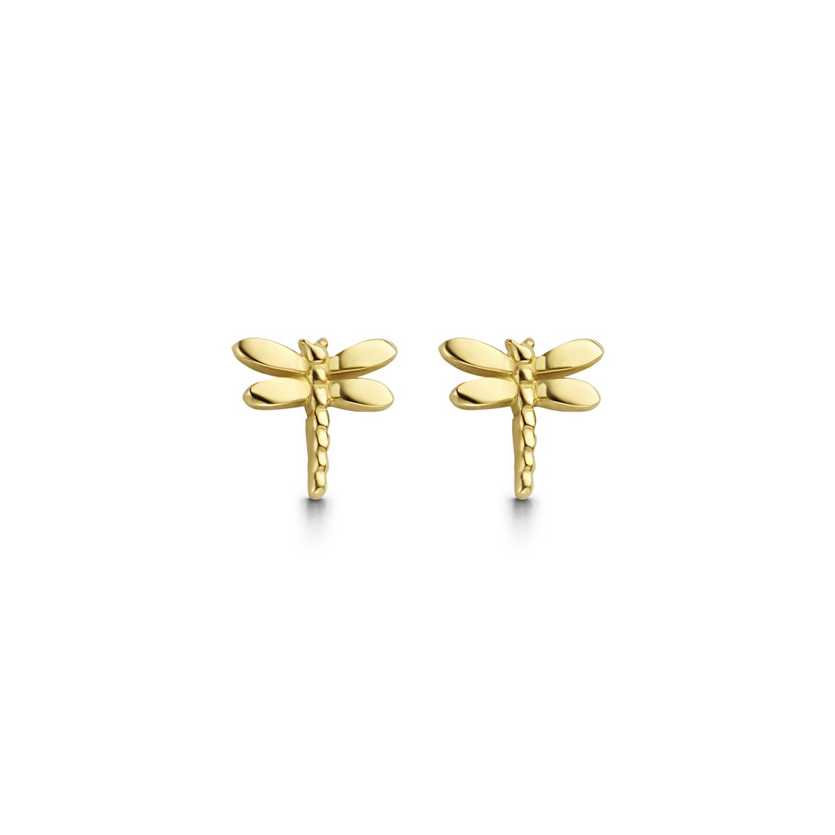 New Bling 9NBG-0255 Gouden Oorknopjes - Dames - Libelle - Dragonfly - 5 x 4 mm - 14 Karaat - Goud