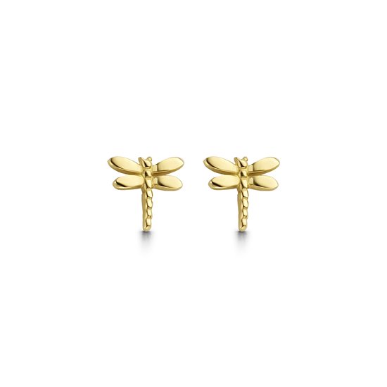 New Bling 9NBG-0255 Gouden Oorknopjes - Dames - Libelle - Dragonfly - 5 x 4 mm - 14 Karaat - Goud
