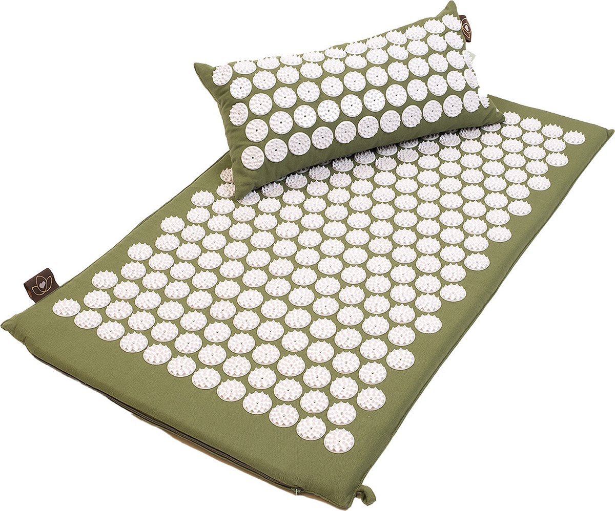 Goedkoopste Set spijkermat en spijkerkussen olijfgroen - Lotus