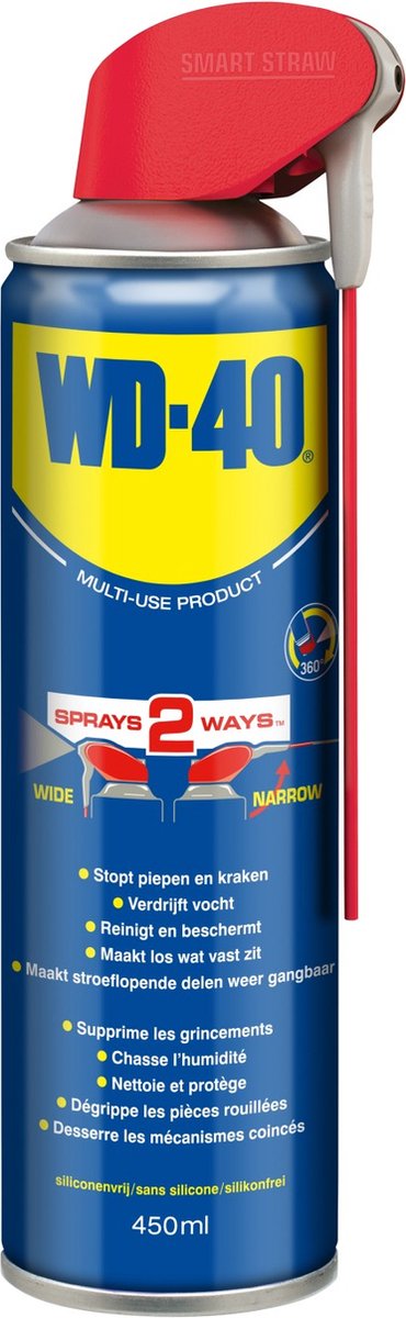 WD-40® Smart Straw® Multi-Use Product - 450ml - Multispray - Smeermiddel, Ontvetter en Anti-Corrosie van Merkloos — afbeelding 2