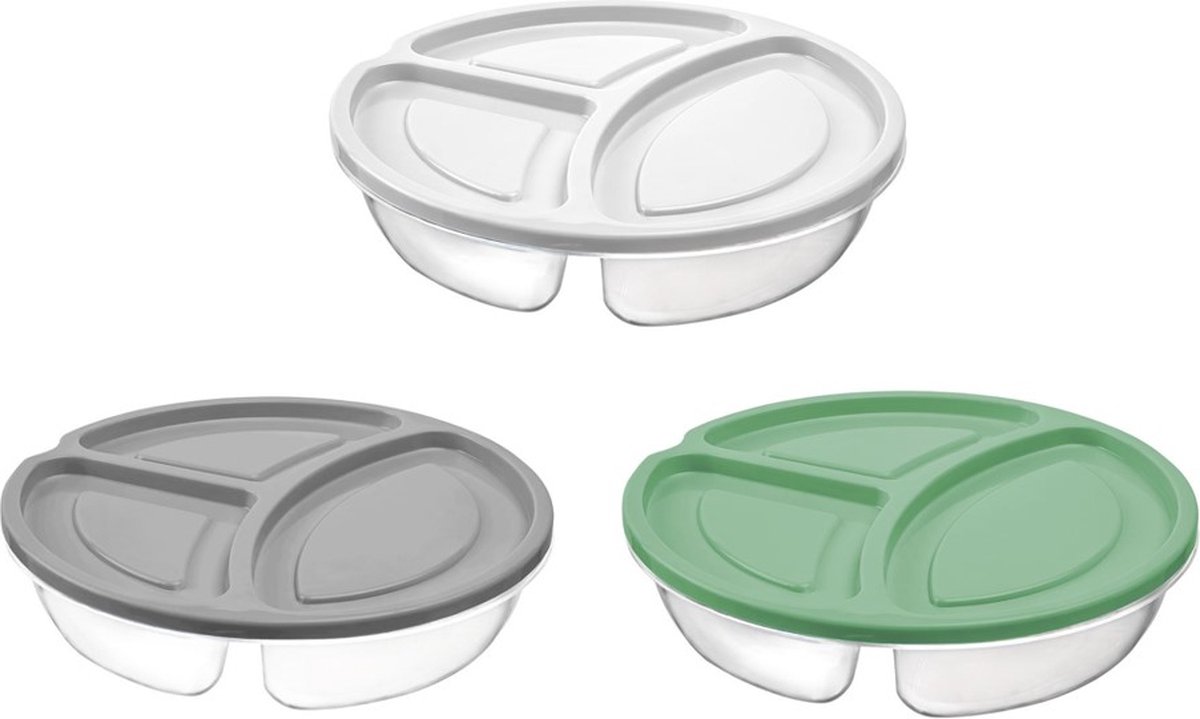 Hobby life | 3 x opbergdoos lunch met 3 compartimenten | meal prep bakjes | BPA-vrij
