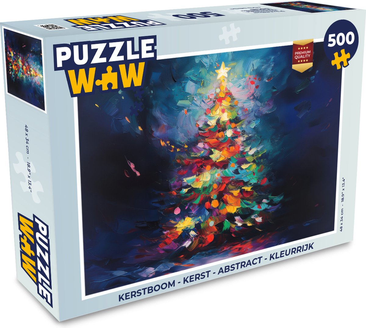 Puzzel Kerstboom - Kerst - Abstract - Kleurrijk - Legpuzzel - Puzzel 500 stukjes - Kerst - Cadeau - Kerstcadeau voor mannen, vrouwen en kinderen
