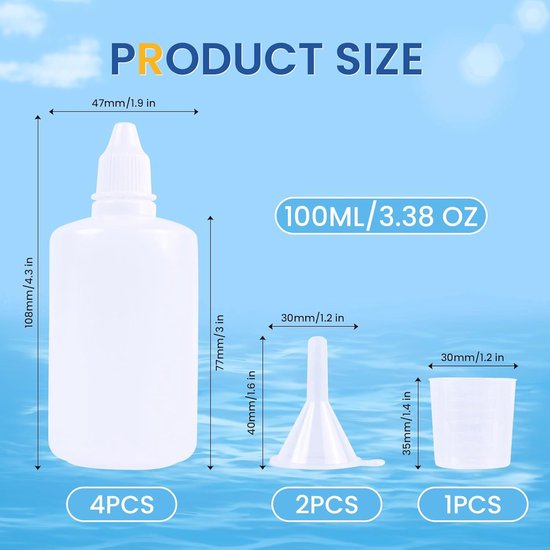 20 stuks 15ml Vloeibare Flessen, Druppelflessen, Lege Knijpflessen, Plastic Doseerflesjes voor Etherische Oliën, met Trechter/Pipet/Stickers 20 stuks 15ml Vloeibare Flessen, Druppelflessen, Lege Knijpflessen, Plastic Doseerflesjes voor Etherische Oliën, met Trechter/Pipet/Stickers