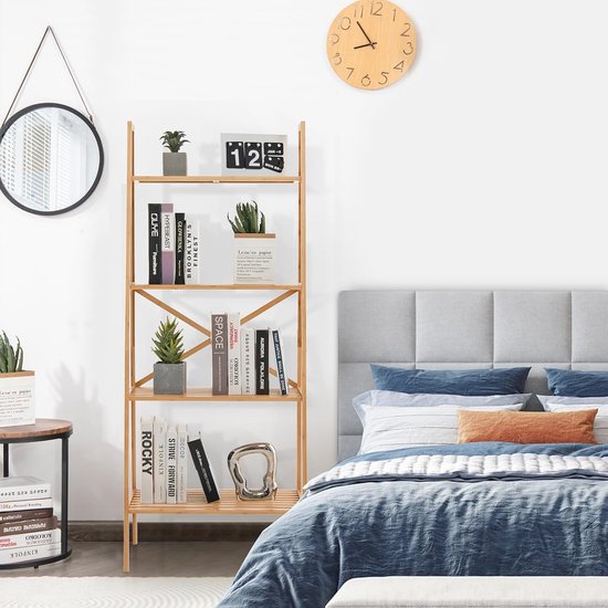 COSTWAY 5-laags ladderrek, boekenkast, wandrek met kast