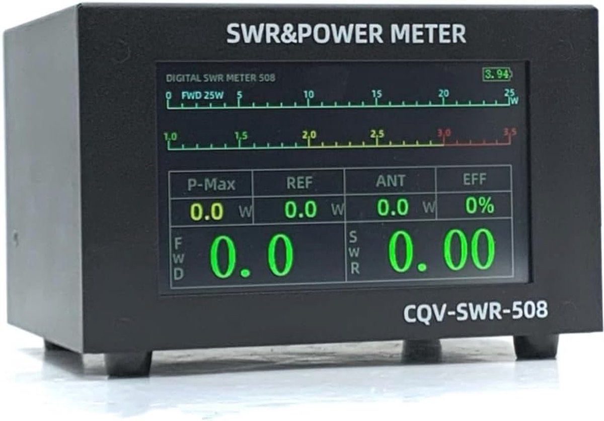 Digitale SWR-meter voor Radioamateurs - 200W, 1,8-54 MHz, IPS-display, 10,9 cm