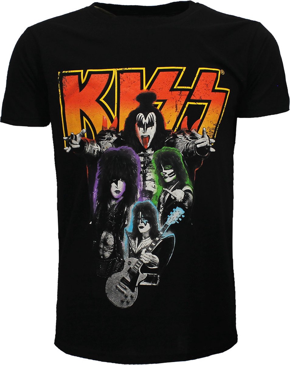 KISS Neon Band T-Shirt - Officiële Merchandise - L
