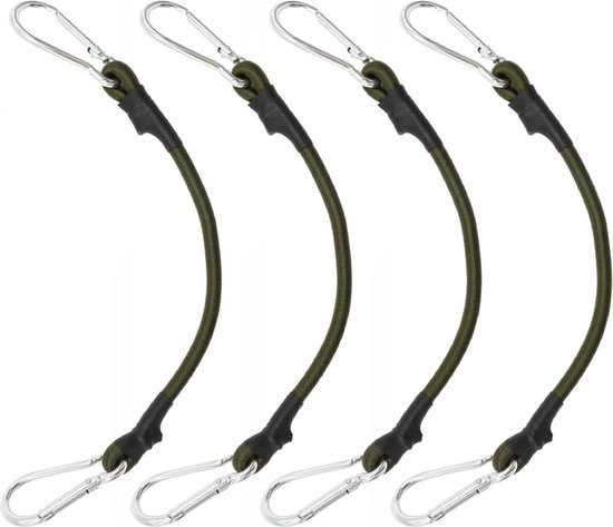 Akicderu Spanrubber met karabijnhaak, 6 stuks expanders met karabijnhaak, 2 x 100 cm, 2 x 80