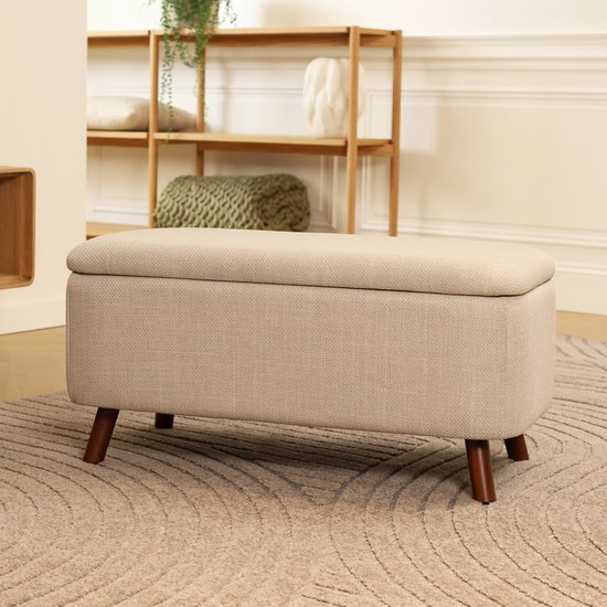 Nolon Banquette Julia avec rangement beige - 83 x 41 cm