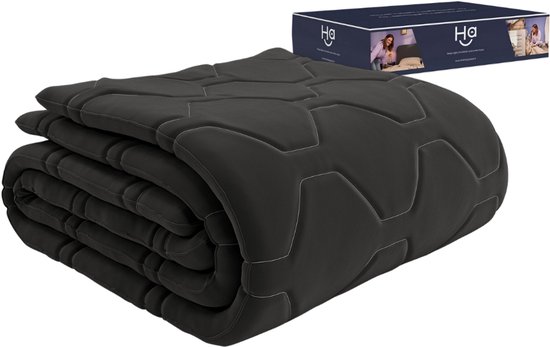 HappyBed Couette toute l'année simple 200x200 - Double - Couette lavable sans housse - Imprimée sans housse - Couette sans housse avec impression - Noir