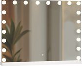 SensaHome Vanity Mirror Pro - Miroir de Maquillage Hollywood avec 15 Lampes LED à intensité variable - 3 modes d'éclairage - 80x60 cm - Wit