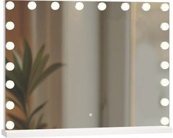 SensaHome Vanity Mirror Pro - Hollywood Make-up Spiegel met 15 Dimbare LED Lampen - 3 Lichtstanden - 80x60cm - Wit