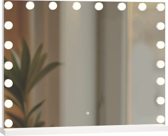 SensaHome Vanity Mirror Pro - Miroir de Maquillage Hollywood avec 15 Lampes LED à intensité variable - 3 modes d'éclairage - 80x60 cm - Wit