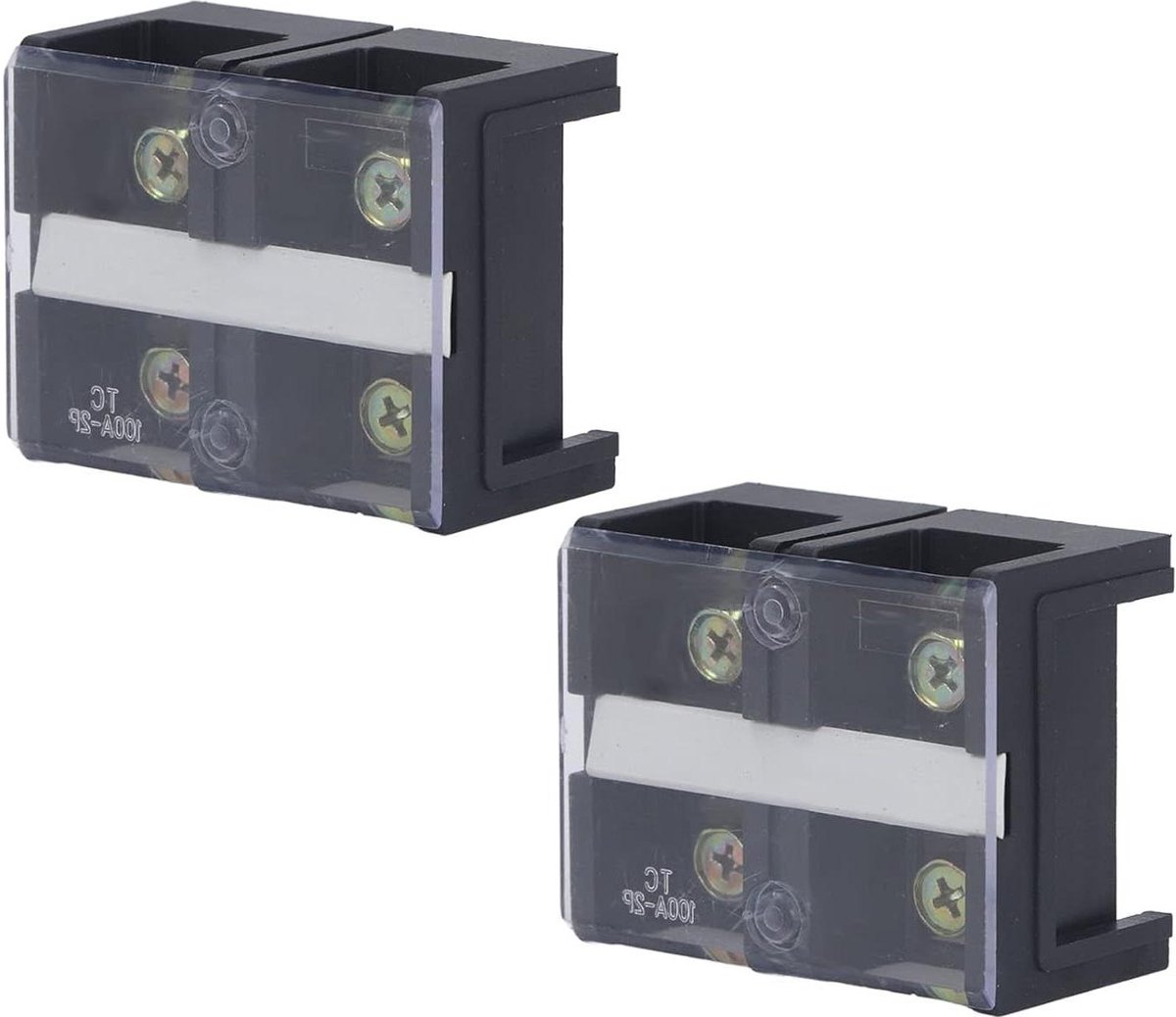 Dubbele Rij Afgedekte Klemmenstrook M6 Schroef 600V 100A - Verlichting Distributiesystemen - 2 posities - 1002