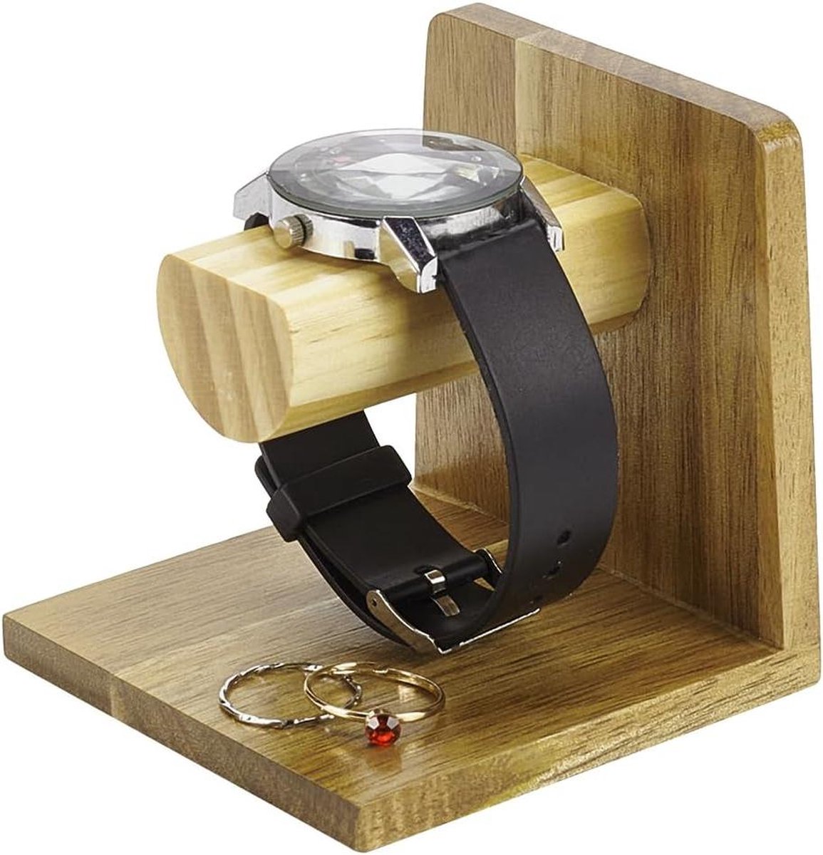 Wooden Watch Display Stand - Goldenrod Wooden Single Watch Display Stand - Watch Organizer Showcase - Jewelry Watch Stand Holder - Watch Show Wooden Stand For Men Women