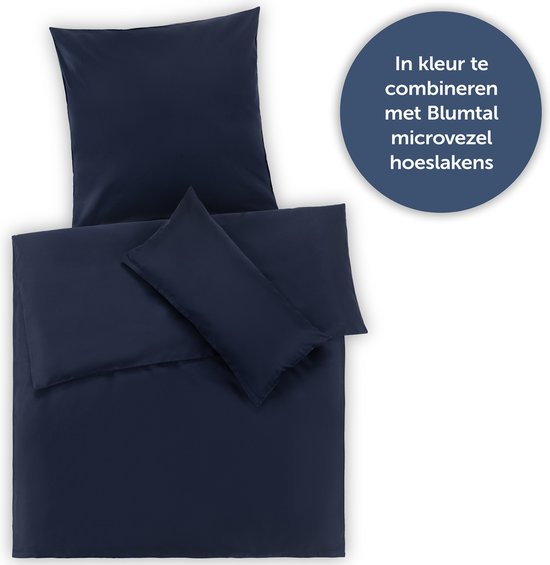 Blumtal Evolon® Housse de couette avec Kussensloop - Anti-Allergique - Contre les acariens - 200 x 200 cm - 2 Taies d'oreiller 65 x 65 cm - Bleu foncé