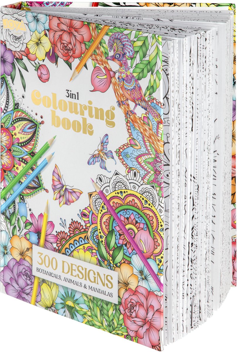 Luxe Kleurboek Voor Volwassenen - 300 Kleurplaten - Formaat A4 - Thema’s in Botanisch, Dieren & Mandala - volwassen kleurboek - Tekenen & Kleuren - Perfect voor Volwassenen - Joya Creative — afbeelding 10